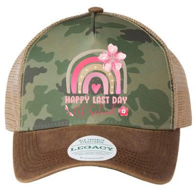 Happy Last Day Of School Rainbow Vintage Legacy Tie Dye Trucker Hat