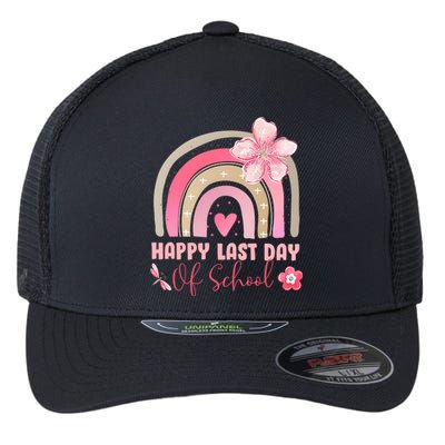 Happy Last Day Of School Rainbow Vintage Flexfit Unipanel Trucker Cap