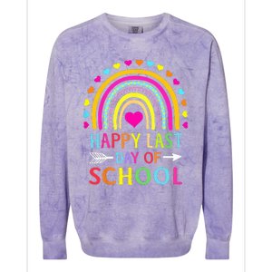 Happy Last Day Of School Teacher Student Graduation Colorblast Crewneck Sweatshirt