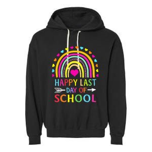 Happy Last Day Of School Teacher Student Graduation Garment-Dyed Fleece Hoodie