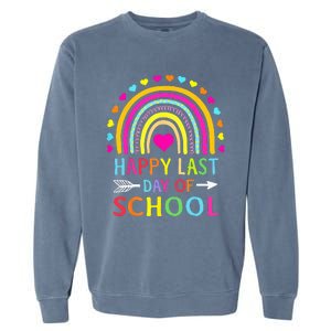 Happy Last Day Of School Teacher Student Graduation Garment-Dyed Sweatshirt