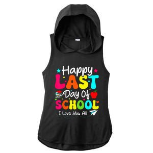 Happy Last Day of School Student Graduation Wo Teacher Ladies PosiCharge Tri-Blend Wicking Draft Hoodie Tank