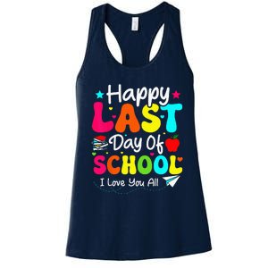 Happy Last Day of School Student Graduation Wo Teacher Women's Racerback Tank