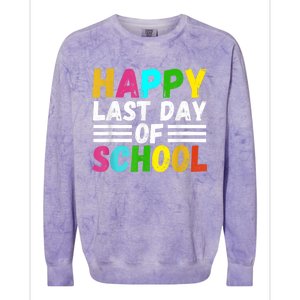 Happy Last Day Of School Teacher Student GraduationSchool Colorblast Crewneck Sweatshirt