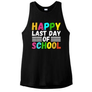 Happy Last Day Of School Teacher Student GraduationSchool Ladies PosiCharge Tri-Blend Wicking Tank