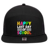 Happy Last Day Of School Teacher Student GraduationSchool 7 Panel Mesh Trucker Snapback Hat