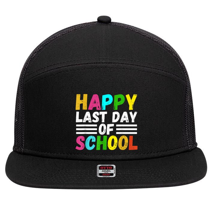 Happy Last Day Of School Teacher Student GraduationSchool 7 Panel Mesh Trucker Snapback Hat
