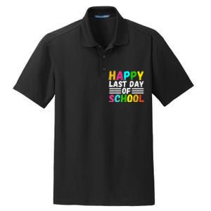 Happy Last Day Of School Teacher Student GraduationSchool Dry Zone Grid Polo