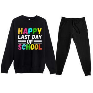 Happy Last Day Of School Teacher Student GraduationSchool Premium Crewneck Sweatsuit Set