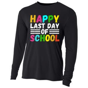 Happy Last Day Of School Teacher Student GraduationSchool Cooling Performance Long Sleeve Crew