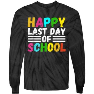 Happy Last Day Of School Teacher Student GraduationSchool Tie-Dye Long Sleeve Shirt