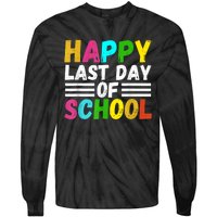 Happy Last Day Of School Teacher Student GraduationSchool Tie-Dye Long Sleeve Shirt