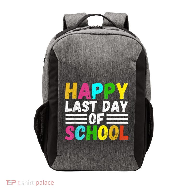 Happy Last Day Of School Teacher Student GraduationSchool Vector Backpack