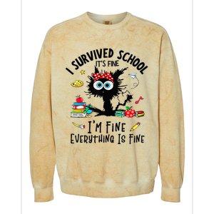 Happy Last Day Of School Teacher Student Graduation Colorblast Crewneck Sweatshirt