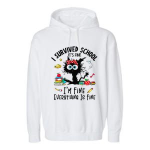 Happy Last Day Of School Teacher Student Graduation Garment-Dyed Fleece Hoodie