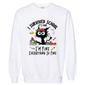 Happy Last Day Of School Teacher Student Graduation Garment-Dyed Sweatshirt