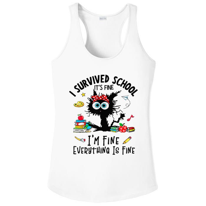 Happy Last Day Of School Teacher Student Graduation Ladies PosiCharge Competitor Racerback Tank