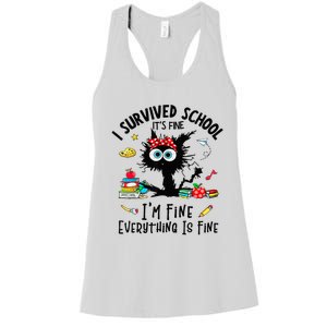 Happy Last Day Of School Teacher Student Graduation Women's Racerback Tank