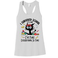 Happy Last Day Of School Teacher Student Graduation Women's Racerback Tank