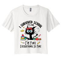 Happy Last Day Of School Teacher Student Graduation Women's Crop Top Tee