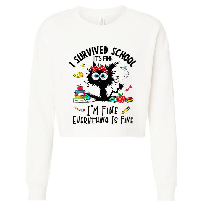 Happy Last Day Of School Teacher Student Graduation Cropped Pullover Crew