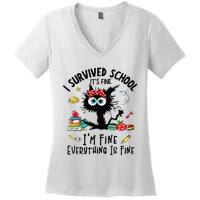 Happy Last Day Of School Teacher Student Graduation Women's V-Neck T-Shirt