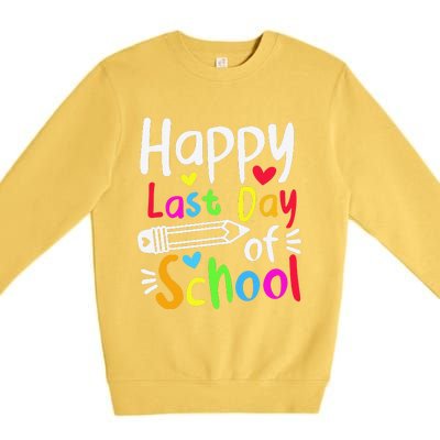 Happy Last Day Of School Students Women Funny Summer Beak Premium Crewneck Sweatshirt