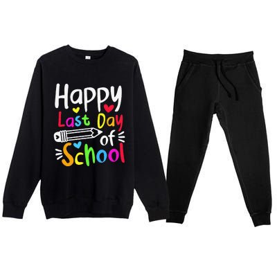 Happy Last Day Of School Students Women Funny Summer Beak Premium Crewneck Sweatsuit Set