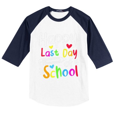 Happy Last Day Of School Students Women Funny Summer Beak Baseball Sleeve Shirt