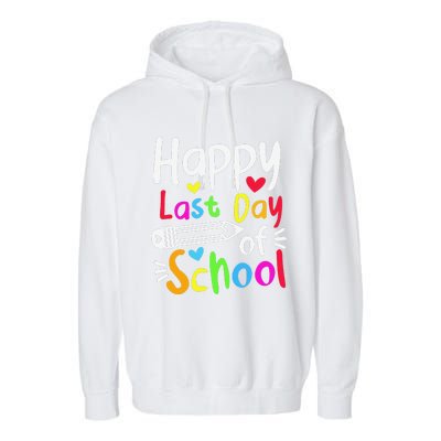 Happy Last Day Of School Students Women Funny Summer Beak Garment-Dyed Fleece Hoodie