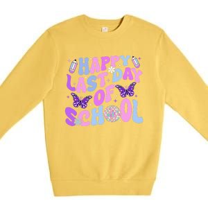 Happy Last Day Of School Teacher Boy Girl Grad Hello Summer Premium Crewneck Sweatshirt