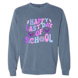 Happy Last Day Of School Teacher Boy Girl Grad Hello Summer Garment-Dyed Sweatshirt