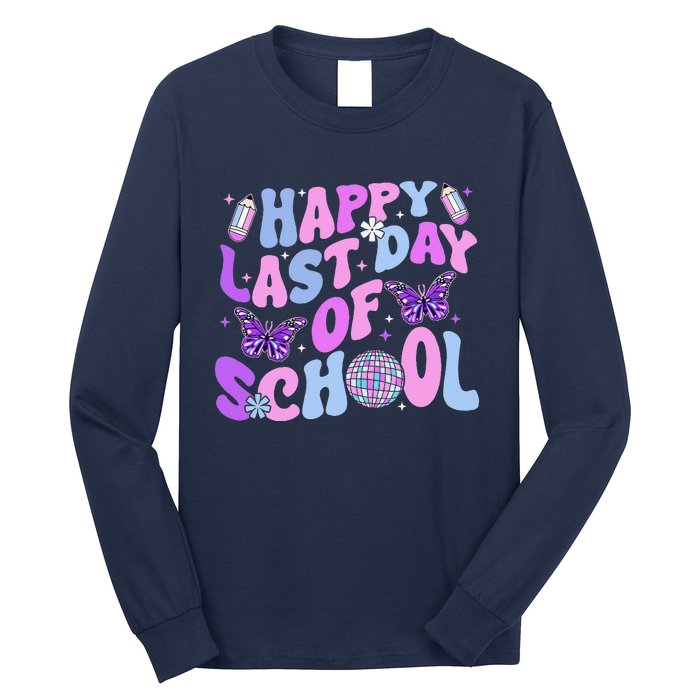 Happy Last Day Of School Teacher Boy Girl Grad Hello Summer Long Sleeve Shirt