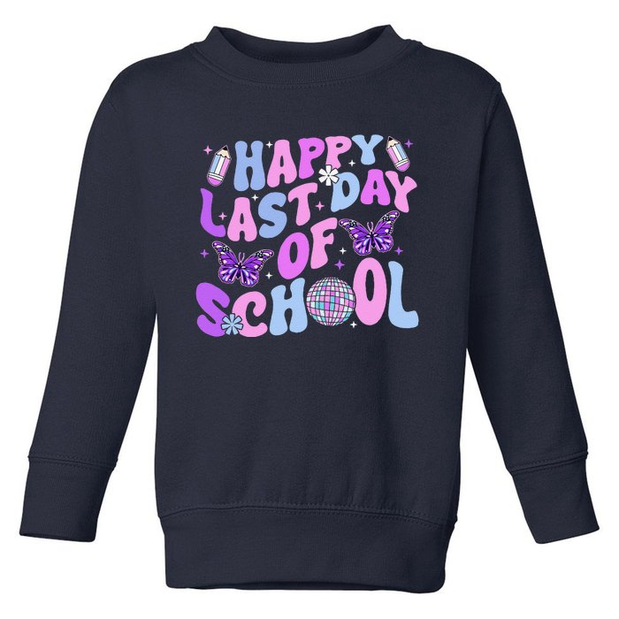 Happy Last Day Of School Teacher Boy Girl Grad Hello Summer Toddler Sweatshirt