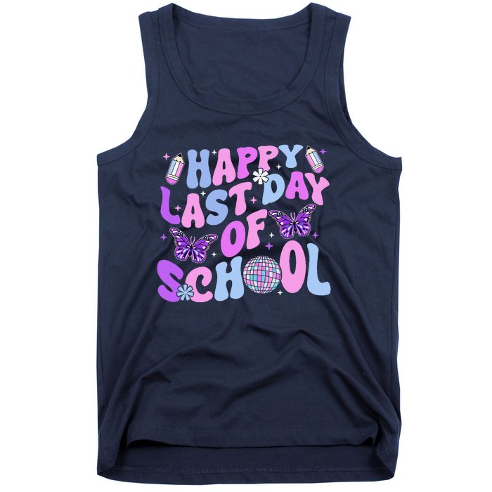 Happy Last Day Of School Teacher Boy Girl Grad Hello Summer Tank Top