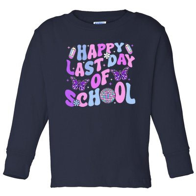 Happy Last Day Of School Teacher Boy Girl Grad Hello Summer Toddler Long Sleeve Shirt