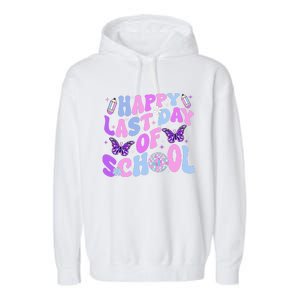 Happy Last Day Of School Teacher Boy Girl Grad Hello Summer Garment-Dyed Fleece Hoodie