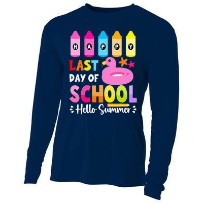 Happy Last Day Of School Student Hello Summer 2024 Cooling Performance Long Sleeve Crew