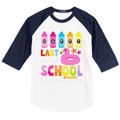 Happy Last Day Of School Student Hello Summer 2024 Baseball Sleeve Shirt