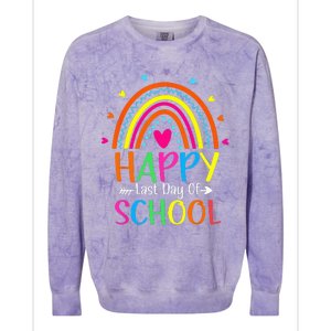 Happy Last Day of School Teacher Student Graduation Colorblast Crewneck Sweatshirt