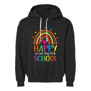 Happy Last Day of School Teacher Student Graduation Garment-Dyed Fleece Hoodie