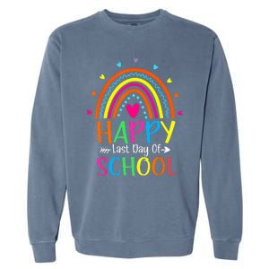 Happy Last Day of School Teacher Student Graduation Garment-Dyed Sweatshirt