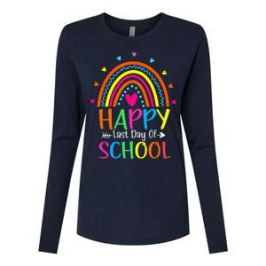 Happy Last Day of School Teacher Student Graduation Womens Cotton Relaxed Long Sleeve T-Shirt