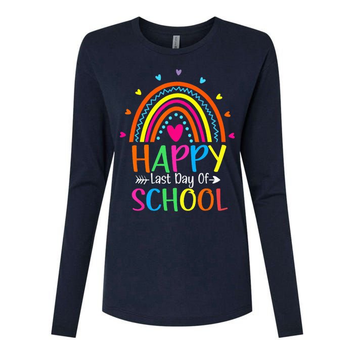 Happy Last Day of School Teacher Student Graduation Womens Cotton Relaxed Long Sleeve T-Shirt