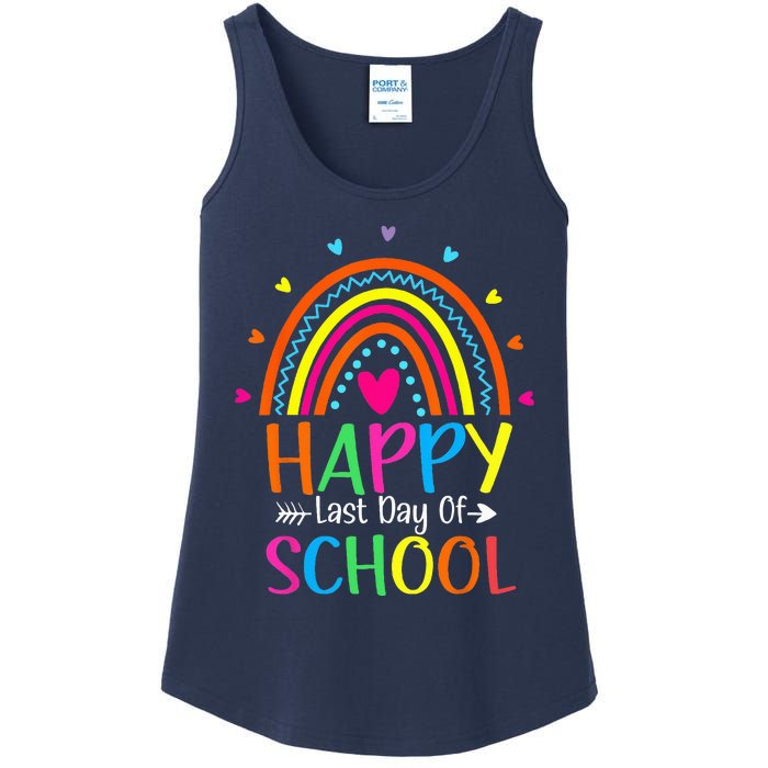 Happy Last Day of School Teacher Student Graduation Ladies Essential Tank