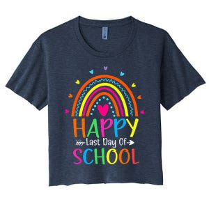 Happy Last Day of School Teacher Student Graduation Women's Crop Top Tee