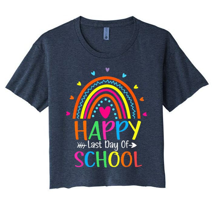 Happy Last Day of School Teacher Student Graduation Women's Crop Top Tee