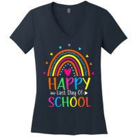 Happy Last Day of School Teacher Student Graduation Women's V-Neck T-Shirt