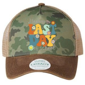 Happy Last Day Of School Graduation Groovy Teacher Student Legacy Tie Dye Trucker Hat