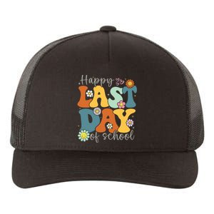 Happy Last Day Of School Graduation Groovy Teacher Student Yupoong Adult 5-Panel Trucker Hat